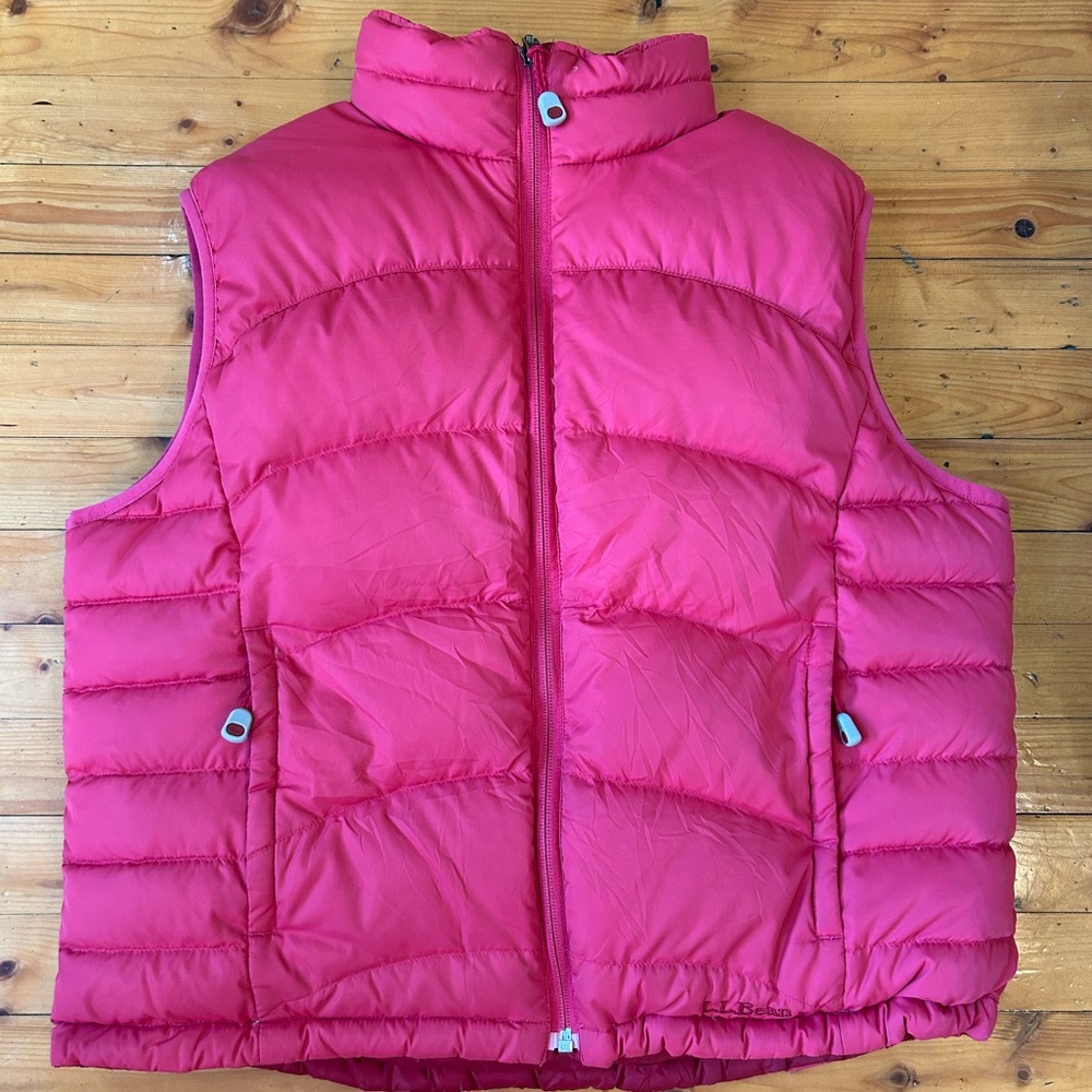 L.L. Bean Reversible Pink Down Puffer Vest